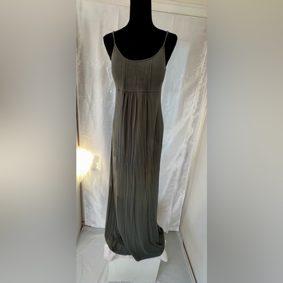 CALVIN KLEIN Floor Length Green Dress MATERNITY CASUAL BEACH Empire Waist Med/Lg - Picture 2 of 9